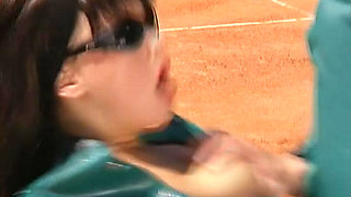 Fisting anal foursome on the tennis court with stunning German dolls