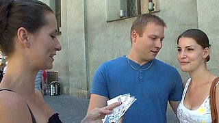 CZECH COUPLES Young Couple Takes Money for Public 4some