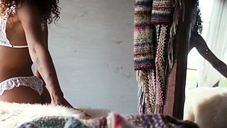 Slender ebony strips and showers outdoor