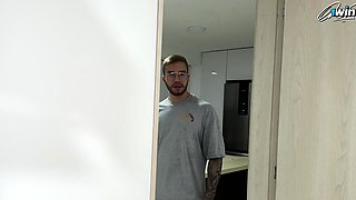 Passionate sex with my young lover while my cuckold works.