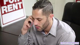 Young asian real estate agent is insane at job casting