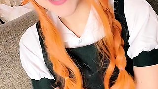 Petite amateur redheaded teen pisses and sucks cock