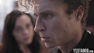 Horny MILF reporter dominated and railed