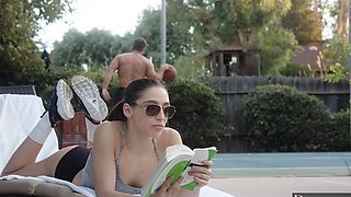 Abella Danger enjoys riding a big cock outdoors