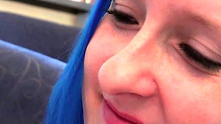 Ugly german blue hair stripper girl get anal fuck backstage