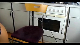 Seductive Lingerie Tease in the Kitchen