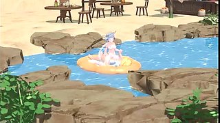 Ayaka-sama and Aether-kun Honeymoon in the Beach