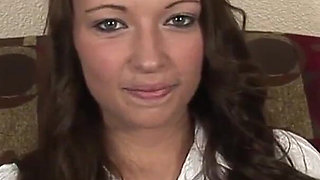 Fishnet teen banged after casting