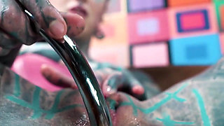 Pink Corset Anal Slut Steel Toy Deep Fucking & Magic Wand Squirting Orgasm