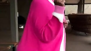 Sexy brunette amateur sucking and fucking cock naked outdoor