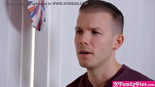 Stepbro manipulates petite stepsister Maddi Collins and friends Jesse Saint and Lulu Chu into wild foursome blowjob and hardcore group sex