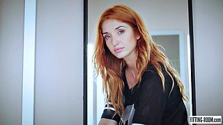 Red Fox Shoves Thongs Into Her Ass After Smooth Try-On
