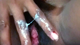 Indian horny housewife fingerings her creamy red pussy