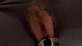 Pissed in Her Pussy Through a Speculum - Blindfolded Slut Farmgirl BDSM Piss Session