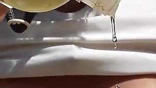 Beautiful Oiled Brunette Masturbates and Cums Hard (wait for the End)