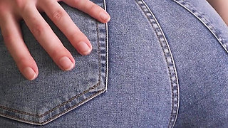 PAWG MILF Teasing Perfect Ass in Tight Blue Jeans