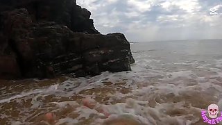 Busty SPANISH girl fucking on a public beach while you watch - Verified amateurs