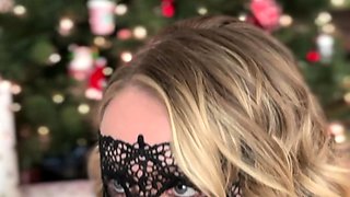 Horny blonde masturbates and blowjob