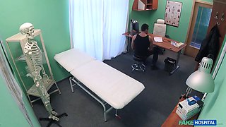 Faux clinic - nurse in marvelous red underwear hardcore a patient