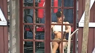 German Teen in Short Skirt Gets Anal Fuck From Gardener