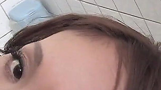 Neighbor Gets Blowjob in the Bathroom From Horny Asian MILF Shuri and Squirts All Over Her