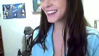 Cute curly brunette solo webcam masturbation