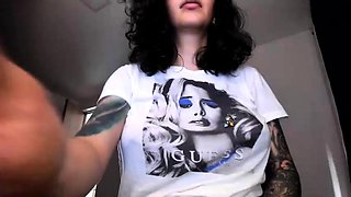 Cute curly brunette solo webcam masturbation