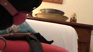 Laura tied up and ball gagged, then mouth fucked and pussy fucked