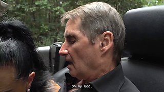 Watch Texas Patti get kinky with a massive black cock in the woods while her hubby watches in awe