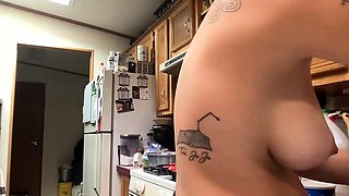 Chubby Brunette Big Boobs Dildo Masturbation