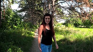 Public Blowjob in the Park with a Hot Teen Babe