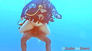 We take her bikini bottom off for some fun at the bottom of the sea!
