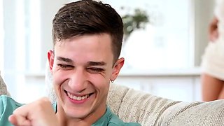 French big boobs stepmom work around two joysticks