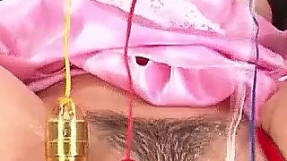 Asian teen made to squirt with toys at BDSM party