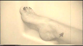 Fat Hairy MILF BBW Shows Feet Arched up Pussy & Moans