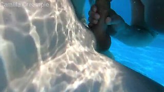 Hot British MILF Camilla Creampie in Wild Swimming Pool Orgy with Big Natural Tits