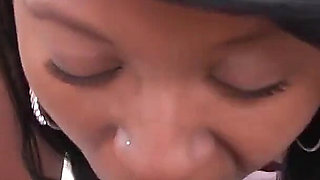 Sweet ebony Lexxi Loads POV deepthroat blowjob cum swallow