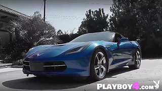 Sweet honeys washed blue Corvette Stingray and honies looked so magnificent and super-steamy