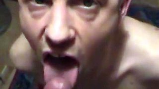 Older Neighbor Enjoys Sucking My Big Cock