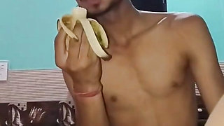 Virgin young girl kissed banana in chute. Young girl first time sex