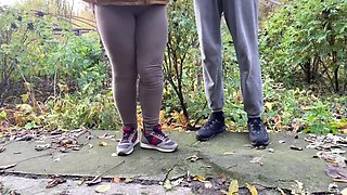 Depraved Curvy Milf In Leggings Squats Down And Pisses Next To Me 5 Min