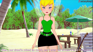 Tinkerbell Deepthroat on the Beach