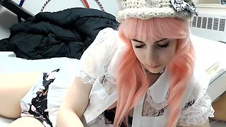 Amateur Teen with Huge Dildo Masturbating on Webcam