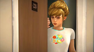 Kate in her cute sleepwear looks so tempting in this life is strange porn game