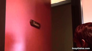 Redhead French mature Katy Morlait fucked at work