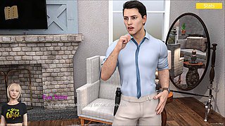 Hot brunette, big tits, visual novel