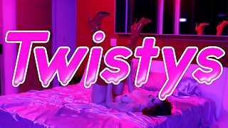 Twistys - Anna Claire clouds lies back and plays with her brilliant tits and Shaved Pussy