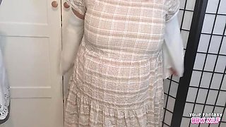 BBW Wife Homemade Cheating: Pantyhose MILF with Big Natural Tits and Aunt