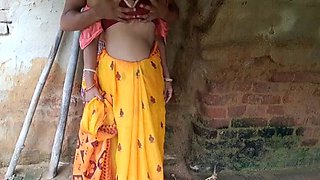 Sexy Indian Bhabhi Outdoor Doggystyle with Trilokinath - Big Boobs and Hard Fucking