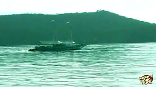 Tattooed Sexy Babe in a Bikini Gets Her Tight Pussy Roughly Fucked and Cummed on